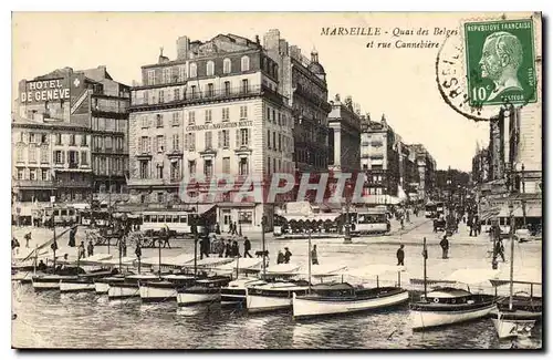 Ansichtskarte AK Marseille Qaui des Belges et rue Cannebiere