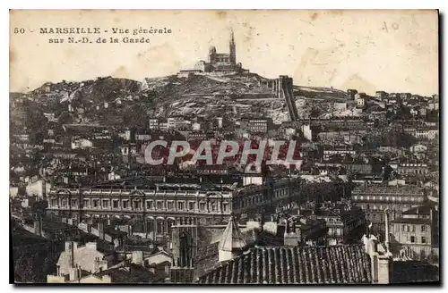 Cartes postales Marseille Vue generale sur ND de la Garde