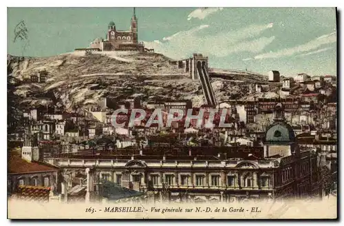 Cartes postales Marseille Vue generale sur ND de la Garde