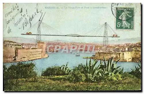 Cartes postales Marseille Le Vieux Port et Pont a transbordeur