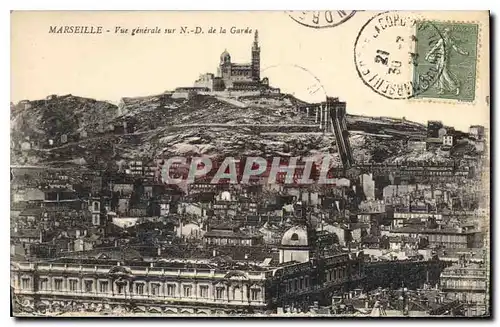 Cartes postales Marseille Vue generale sur ND de la Garde