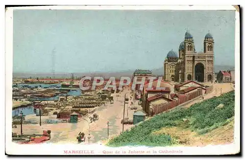 Cartes postales Marseille Quai de la Joliette et la Cathedrale