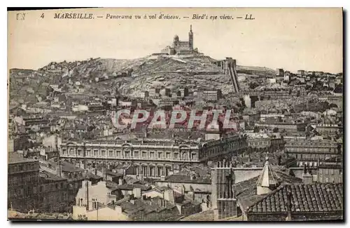 Cartes postales Marseille Panorama vu a vol d'oiseau