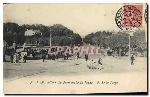 Cartes postales Marseille La Promenade du Prado Vu de la Plage