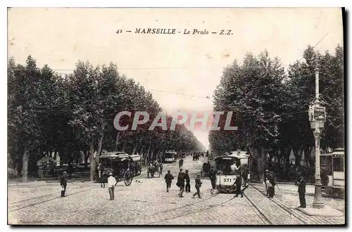 Ansichtskarte AK Marseille Le Prado Tramway