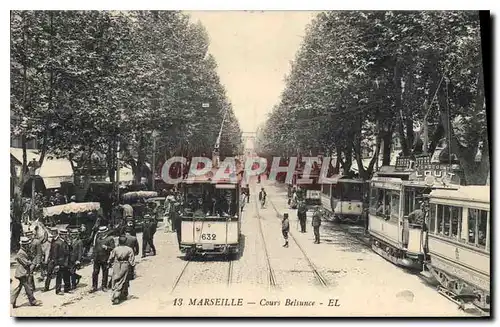 Ansichtskarte AK Marseille Cours Belsunce Tramway