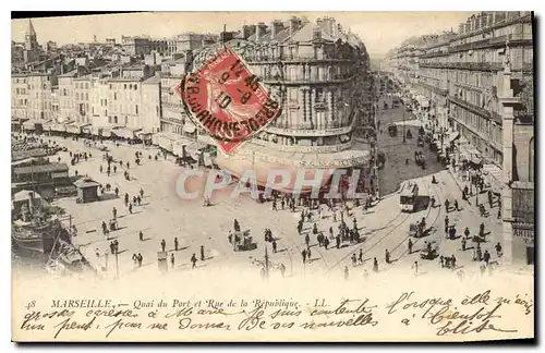 Cartes postales Marseille Quai du Port et Rue de la Republique