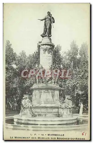 Cartes postales Marseille Le Monument des Mobiles des Bouches du Rhone