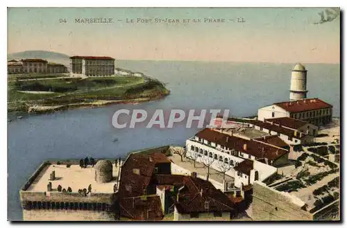 Ansichtskarte AK Marseille Le Fort St Jean et le Phare