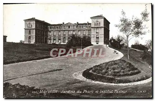 Cartes postales Marseille Jardins du Pharo et Institut Pasteur