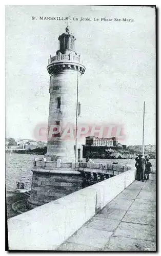 Ansichtskarte AK Marseille La Jetee Le Phare Ste Marie