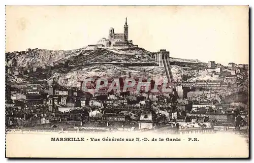 Ansichtskarte AK Marseille Vue Generale sur ND de la Garde