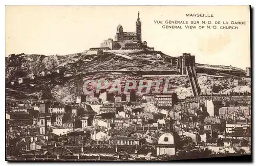 Cartes postales Marseille Vue Generale sur ND de la Garde