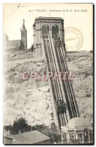 Cartes postales Marseille Ascenseurs de ND de la Garde