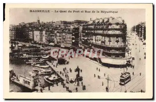 Cartes postales Marseille Le Quai du Port et Rue de la Republique