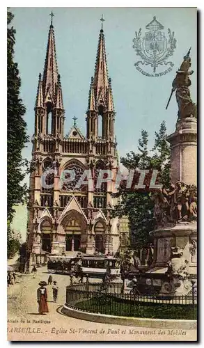 Ansichtskarte AK Marseille Eglise St Vincent de Paul et Monument des Mobiles