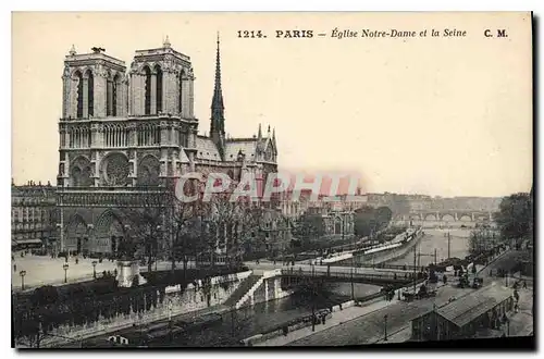 Cartes postales Paris Eglise Notre Dame et la Seine