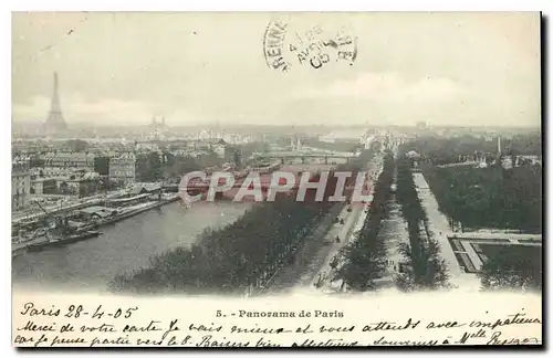 Cartes postales Panorama de Paris Tour Eiffel