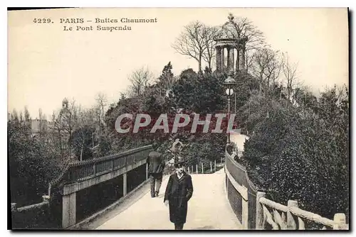 Cartes postales Paris Buttes Chaumont Le Pont Suspendu