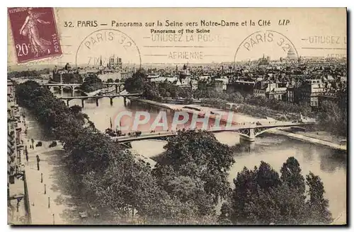 Ansichtskarte AK Paris Panorama sur la Seine vers Notre Dame et la Cite