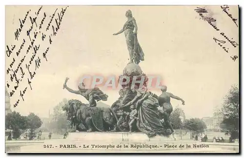 Cartes postales Paris Le Triomphe de la Republique Place de la Nation