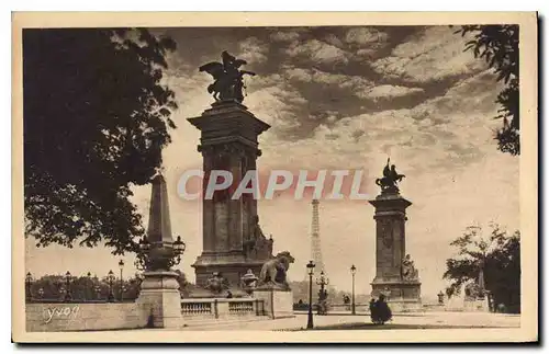 Ansichtskarte AK Paris Motifs d'architecture decorant l'Entree du Pont Alexandre III Tour Eiffel