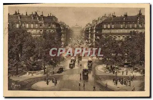 Ansichtskarte AK Paris L'Avenue de l'Opera et la Place du Theatre Francais