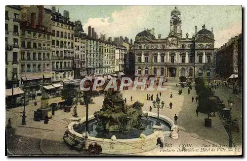 Cartes postales Lyon Place des Terre Fontaine Bartholdi et Hotel de Ville