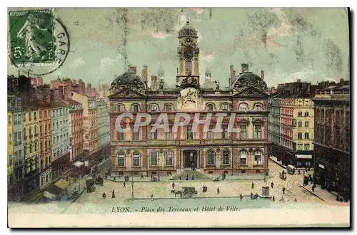 Cartes postales Lyon Place des Terreaux et Hotel de Ville