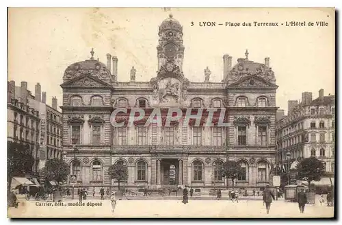 Cartes postales Lyon Place des Terreaux Hotel de Ville