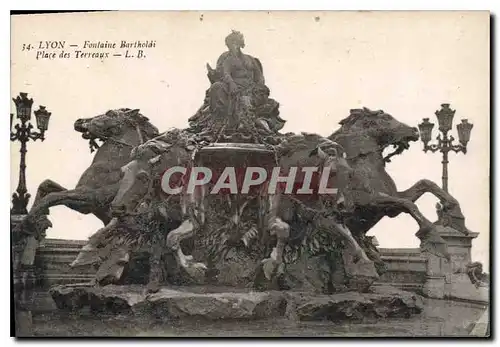 Cartes postales Lyon Fontaine Bartholdi Place des Terreaux