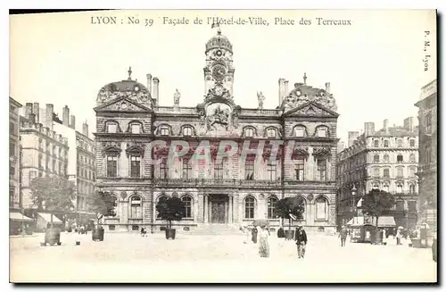 Cartes postales Lyon Facade de L'Hotel de Ville Place des Terreaux