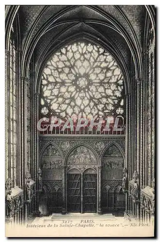 Cartes postales Paris Interieur de la Sainte Chapelle La Rosace