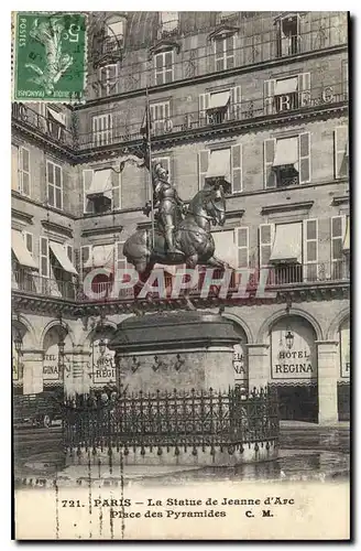 Cartes postales Paris La Statue de Jeanne d'Arc Place des Pyramides