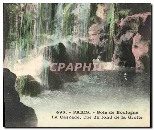 Ansichtskarte AK Paris Bois de Boulogne La Cascade Vue du Fond de la Grotte