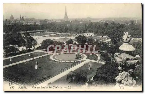 Ansichtskarte AK Paris Vue du Jardin des Tuileries Tour Eiffel