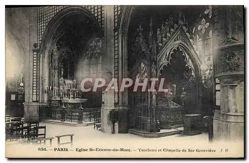 Cartes postales Paris Eglise St Etienne du Mont Tombeau et Chapelle de Ste Genevieve