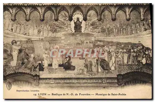 Cartes postales Lyon Basilique de N D de Fourviere Mosaique de Saint Pothin