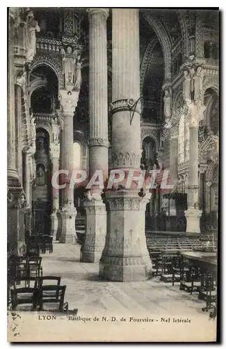 Cartes postales Lyon Basilique de N D de Fourviere Nef laterale