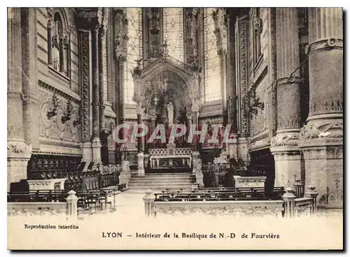 Cartes postales Lyon Interieur de la Basilique de N D de Fourviere