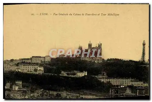 Ansichtskarte AK Lyon Vue generale du Coteau de Fourviere et Tour Metallique