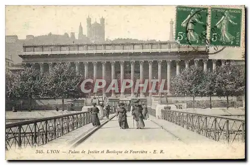 Ansichtskarte AK Lyon Palais de Justice et Basilique de Fourviere