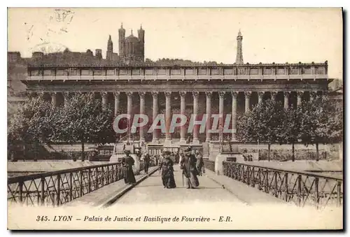 Ansichtskarte AK Lyon Palais de Justice et Basilique de Fourviere