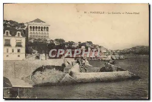 Ansichtskarte AK Marseille La Corniche et Palace Hotel