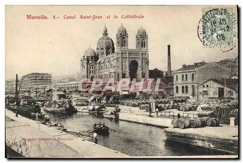 Cartes postales Marseille Canal Saint Jean et la Cathedrale