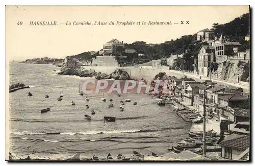 Ansichtskarte AK Marseille La Corniche L'Anse du Prophete et le Restaurant