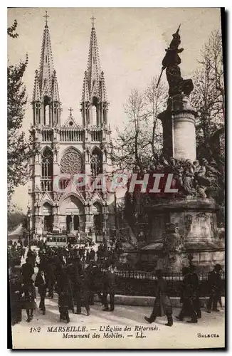 Ansichtskarte AK Marseille Eglise des Reformes et Monument des Mobiles