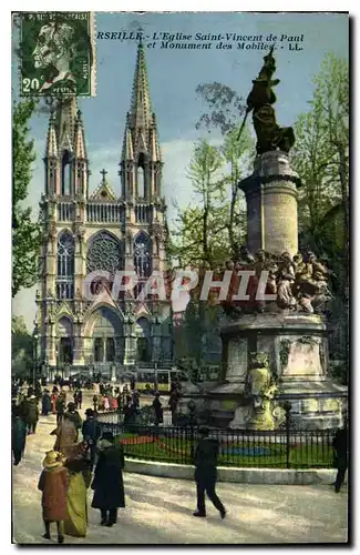 Ansichtskarte AK Marseille Eglise St Vincent de Paul et Monument des Mobiles