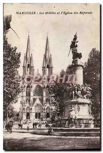 Cartes postales Marseille Les Allees et le Monument des Mobiles