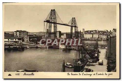 Cartes postales Marseille Une rue du vieux port vers le Fort Saint Jean et le pont transbordeur